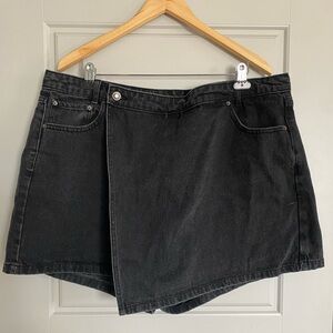Black denim Skort